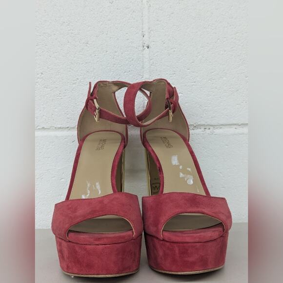 new MICHAEL MICHAEL KORS Women's Porter Ankle-Strap Block-Heel Sandals sz10 - Picture 2 of 10